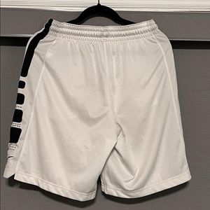 White and black Nike Dri-Fit shorts
